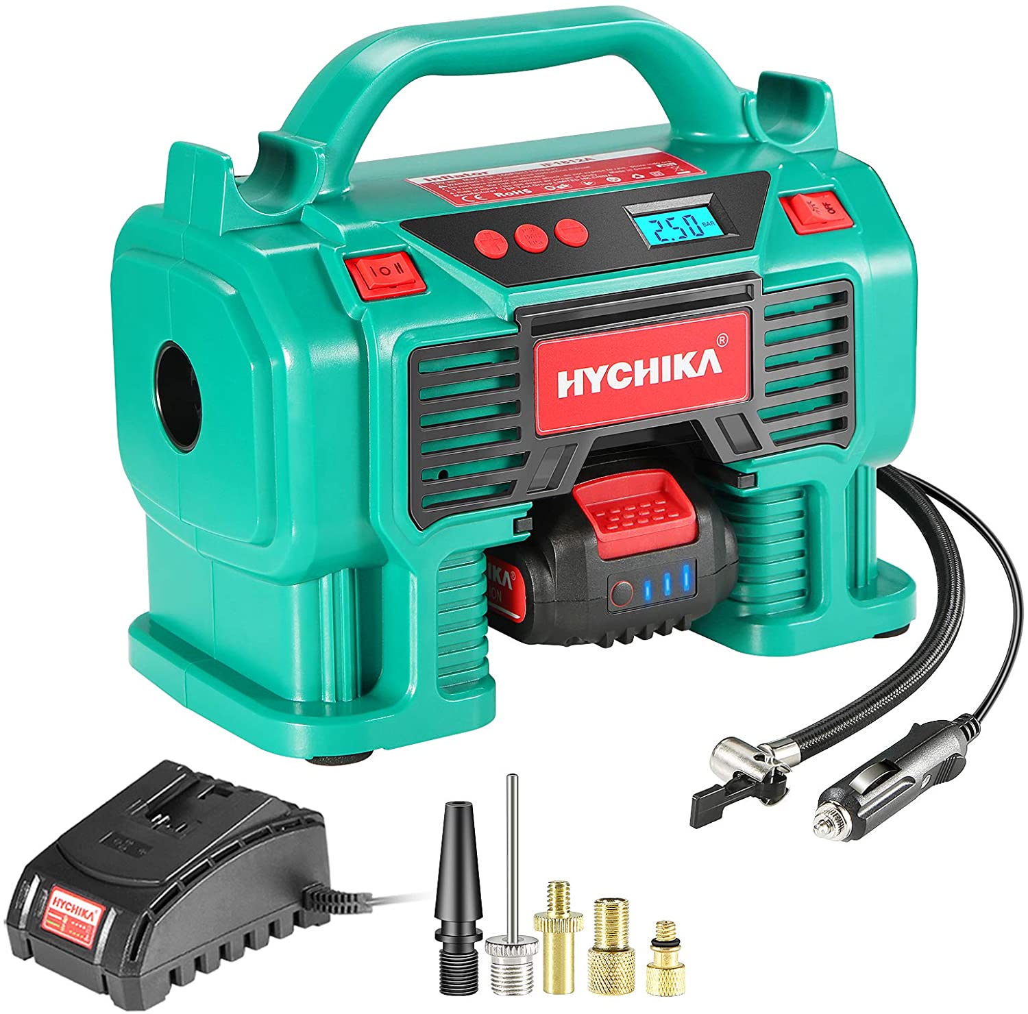  HYCHIKA Mini Compresseur à Air Portatif, 12V 6000mAh